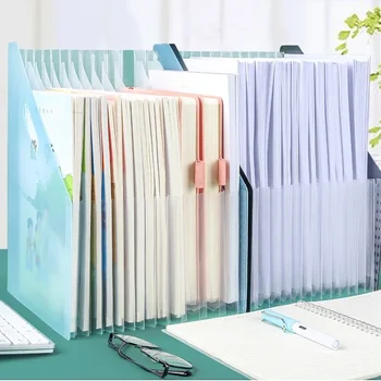 Расширяющаяся коробка-папка для хранения на столе, многослойный держатель для канцелярской бумаги, школьный органайзер для офисных документов