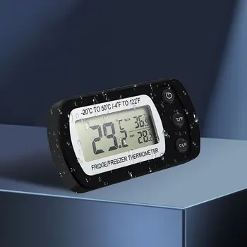 Цифровой термометр для морозильной камеры, Большой ЖК-водонепроницаемый термометр для холодильника, Магнитная спинка и крючок для кухни, домашнего ресторана