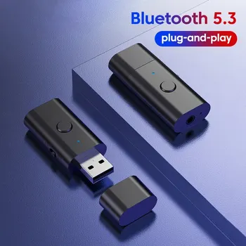 USB Беспроводной Bluetooth Адаптер 5,3 Передатчик Приемник AUX 3,5 мм Аудиоадаптер Для Домашней Автомобильной Музыкальной Системы USB Aux Music