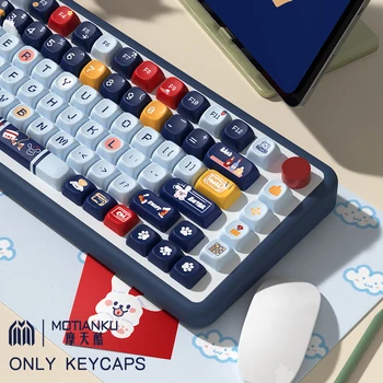 158 клавиш Игровая тема щенка Оригинальные колпачки для ключей Профиль Cherry / SCA Персонализированный колпачок для механической клавиатуры с клавишами 7U и ISO
