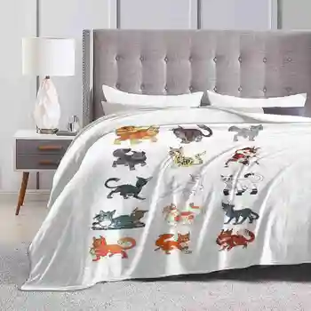 Одеяло с рисунком кошки-воительницы Мягкое Теплое Портативное одеяло для путешествий Sol Whitestorm Warrior Cats Shadowsite Leopardstar Crowfeather