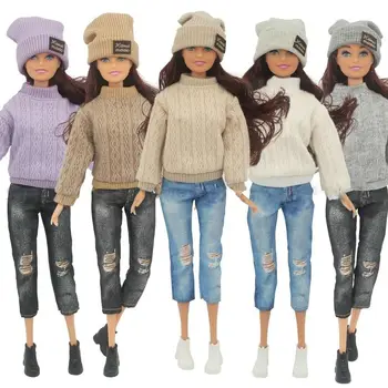 1 комплект новейшей модной кукольной одежды, костюмы для кукол 29 ~ 32 см, брюки для кукол, повседневная одежда, шапки, Зимняя одежда, свитера, Одежда для девочек, Детская подарочная игрушка