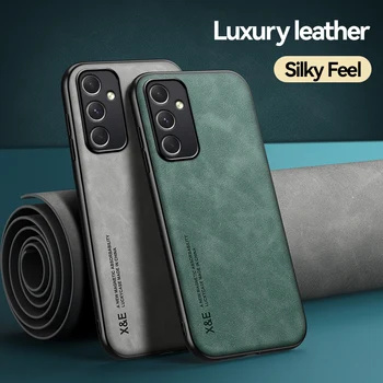 Роскошный шелковистый кожаный чехол для Samsung A25 Чехол для телефона Встроенная металлическая пластина Задняя крышка Samsung Galaxy A25 Чехол