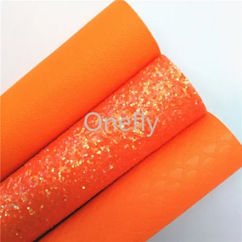 Onefly 21x29 см Оранжевые простыни из блестящей и прочной синтетической кожи для сумок и обуви BQ067 для бантов своими руками