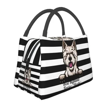 Изготовленная на заказ сумка для ланча с собакой Вест Хайленд Уайт Терьер Термоизоляционные ланчбоксы для пикника кемпинга работы путешествий