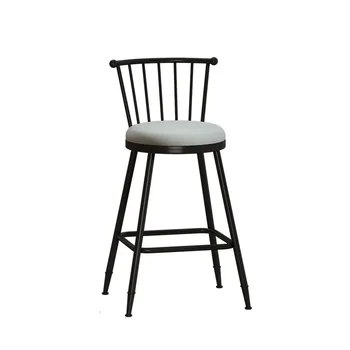 Современные барные стулья в скандинавском стиле, домашние минималистичные барные стулья, креативные стулья со спинками, магазины чая с молоком, железные высокие табуреты на стойке регистрации