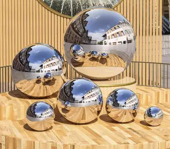шар из нержавеющей стали 304, полый круглый декоративный шар, серебристая глянцевая зеркальная поверхность, плавающий шар 10 см / 15 см / 20 / 25 см / 30 / 40 см