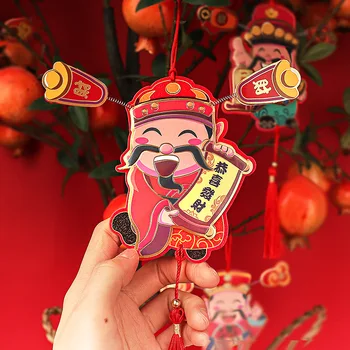 Новогодний кулон 2022 года в креативном китайском стиле, Апельсиновое дерево в помещении, Красный Конверт, Мультяшный Подвесной конверт