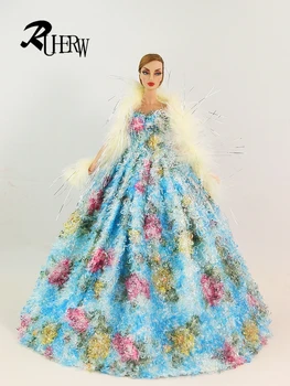 Новое свадебное платье принцессы ручной работы для вечеринки, платье для куклы Барби, лучшая игрушка для детей