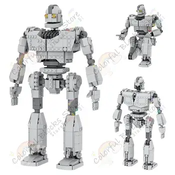 Анимационный стальной гигантский робот Строительные блоки MOC Креативные модели персонажей мультяшных роботов Украшения Сборка Кирпичей Игрушки для детей