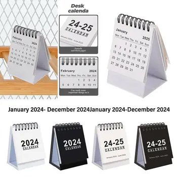 Календари на катушке на 18 месяцев Бумажные настольные календари Мини-записная книжка для дома, офиса, школьных принадлежностей