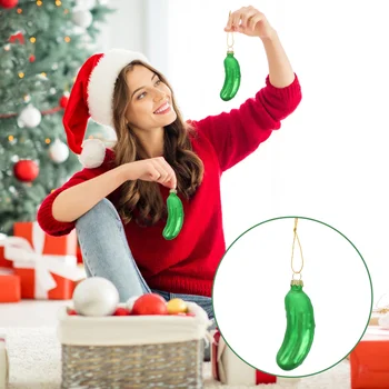 Подвесные украшения из огурцов для рождественской елки, Стеклянные рождественские украшения