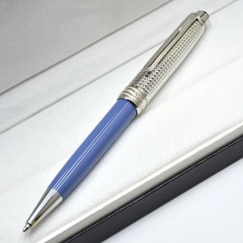 высококачественная синяя и серебристая шариковая ручка 163 МБ /Роликовая шариковая ручка/Авторучка бизнес-офисные канцелярские принадлежности класса люкс шариковые ручки
