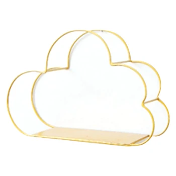 Настенный стеллаж с крючком из кованого железа в скандинавском стиле, стеллаж для хранения украшений в спальне в форме облака