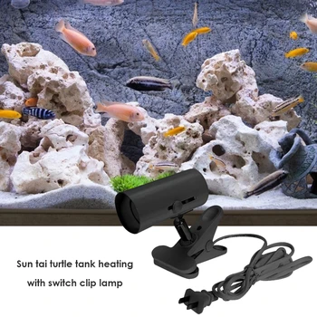 Держатель лампы для домашних животных E27, нагревающаяся UVA + UVB лампа-клипса с крышкой, набор ламп для рептилий