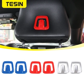 TESIN ABS Подголовник сиденья в салоне автомобиля, Крючок для подушки, Декоративные наклейки для отделки крышки для Ford Mustang 2015 года выпуска, аксессуары для стайлинга автомобилей