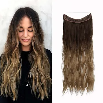 20-дюймовый парик в евро-американском стиле, вьющиеся волосы, леска, заколка для волос, Двойная фиксация, Высокая термостойкость Без завязывания