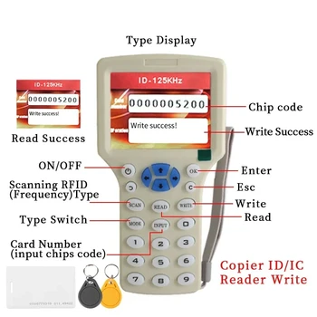 RFID 125 кГц T5577 Копировальный аппарат Карта-дубликатор NFC CUID 13,56 МГц Считыватель тегов FUID Запись ключа Зашифрованное копирование Программирование