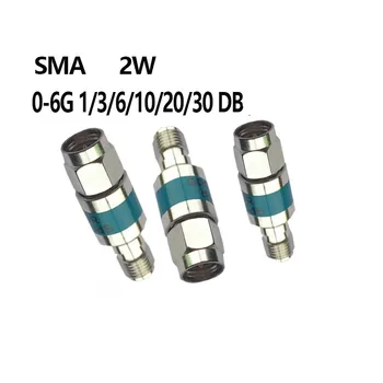Фиксированный аттенюатор SMA-JK мощностью 2 Вт 0-6 ГГц, коаксиальный радиочастотный аттенюатор 3 6 10 15 20 30 ДБ