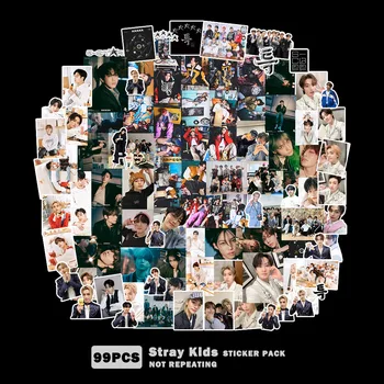Kpop Stray Kids Наклейки Пять Звезд Новый Альбом Felix Hyunjin Фотокарточки Наклейки Пакет для Канцелярских Принадлежностей Телефон Ноутбук Декоры