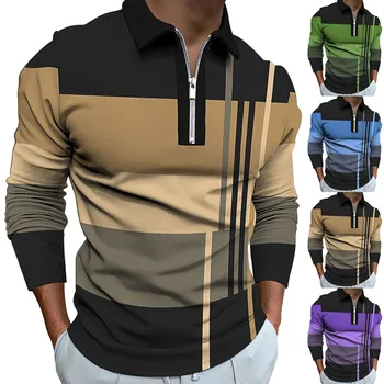 Мужская футболка с 3D отворотом в деловом стиле, модная футболка, женская рубашка, мужские топы свободного кроя, зимняя многослойная рубашка с длинным рукавом