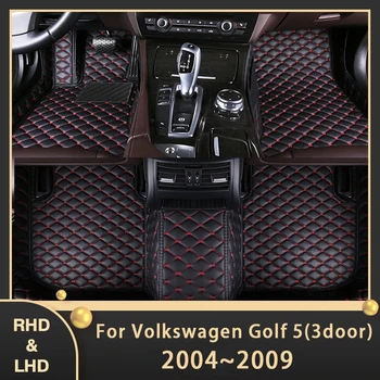 Автомобильные Коврики Для Volkswagen VW Golf 5 Mk5 3 двери 1K 2004 ~ 2009 Пользовательские Автоматические Накладки Для Ног Кожаный Ковер Аксессуары Для Интерьера 2008