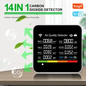 Монитор качества воздуха в помещении 14 В 1 Тестер качества воздуха WiFi APP Control 2,8 
