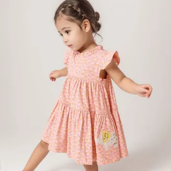 Летнее детское платье для маленьких девочек с длинными рукавами и цветочным принтом, платье принцессы в стиле бохо, пляжный повседневный детский сарафан для вечеринки, Vestidos New