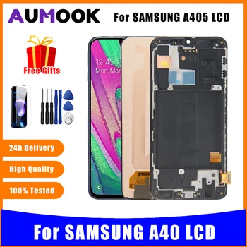 AMOLED Дисплей Для Samsung Galaxy A40 A405F ЖК-дисплей С Сенсорным экраном, Дигитайзер, Замена Samsung A405F A405FN A405FM A405S LCD
