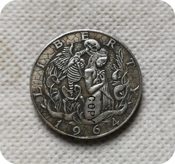 Никелевая монета Hobo 1964-D Kennedy, копии монет за полдоллара, памятные монеты-реплики монет, предметы коллекционирования