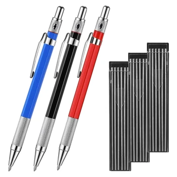 1 комплект металлических карандашей для сварки с 3 серебряными полосками и инструментом для разметки деревообрабатывающих карандашей