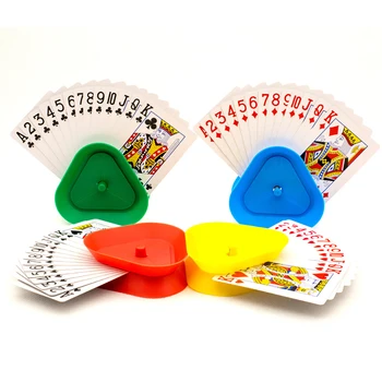 Держатель для карточных игр 4шт, держатель для игральных карт без рук, доска для покера треугольной формы, Пластиковая подставка для пожилых людей, детей, взрослых