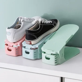 Регулируемая подставка для обуви Тапочки Кроссовки Полка для ботинок Шкаф для хранения обуви Складной Помощник для обуви Органайзер для одежды Аксессуары