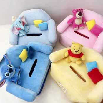 Disney Stitch Новая симпатичная креативная коробка для салфеток для дома и автомобиля Модная плюшевая кукла Kawaii Модный мультфильм Бумажная коробка Подарок