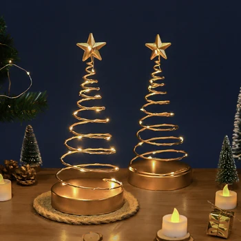 хит продаж, атмосфера для украшения помещений, легкие металлические украшения для сублимации золота, светодиодное рождественское украшение, елочная гирлянда
