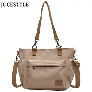Женская холщовая сумка-тоут, большая вместительная сумка-слинг через плечо, регулируемый ремень, повседневная сумка через плечо, сумка с несколькими карманами, осенне-зимняя сумка