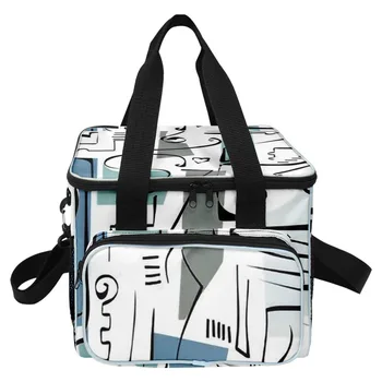 Популярная Молодежная сумка для домашнего пикника через плечо, Странные линии, Большая сумка для ланча С 3D-печатью, Теплоизоляционные Сумки для еды, пакеты для льда.