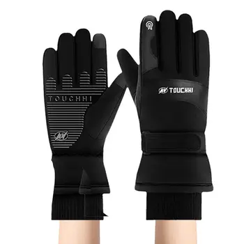 Зимние перчатки для мужчин и женщин, теплые перчатки, водонепроницаемые перчатки с сенсорным экраном, для пеших прогулок, катания на лыжах, велоспорта, сноуборда, нескользящие перчатки
