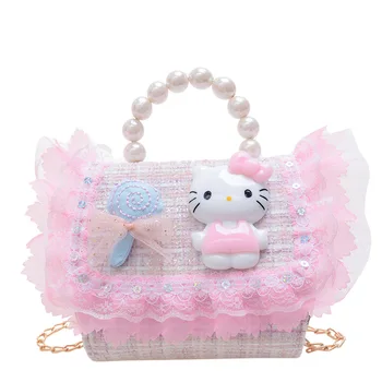 Sanrio hello kitty детская сумка-мессенджер для девочек модная сумка через плечо для девочек милая мультяшная Мелодия сумочка кошелек для монет