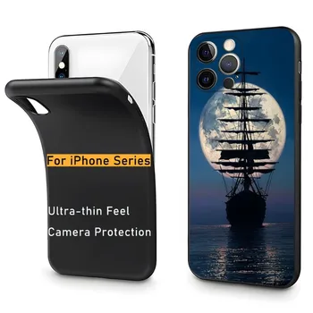 Чехол для телефона Sailing Pirate Ship 2023 Новый для iPhone 14 12 13 11 Pro Max Mini X XR XS Max 7 8 Plus Силиконовый чехол в виде ракушки