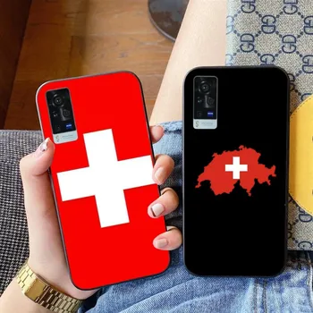 Чехол для телефона с швейцарским флагом для VIVO Y95 Y93 Y31 Y20 V19 V17 V15 Pro X60 NEX Мягкий черный чехол для телефона