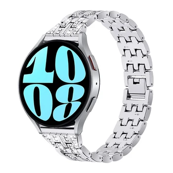 Бриллиантовый Ремешок Для Samsung Galaxy Watch 4 5 6 44 мм 40 мм Металлический Ремешок Для Galaxy Watch 6 4 Classic 43 мм 47 мм 42 мм 46 мм Браслет