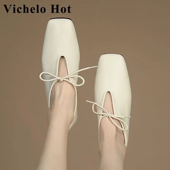 Перчатки-новинка от Vichelo, обувь из натуральной кожи с квадратным носком, на шнуровке, на низком каблуке, удобная дышащая модель-лодочки l01