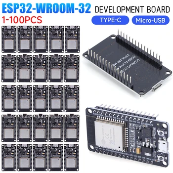 50-1 шт. Плата разработки ESP32 USB Type C CP2102 30Pin WiFi + Bluetooth Сверхнизкой мощности Двухъядерный ESP-WROOM-32 ESP-32S CH9102X
