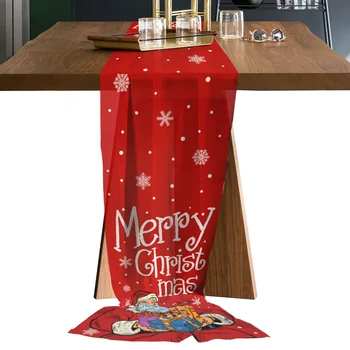 С Рождеством, подарок Санта-Клауса, настольная дорожка, Свадебный декор, Тюль, Шифоновая настольная дорожка, Рождественский декор, Прозрачная скатерть