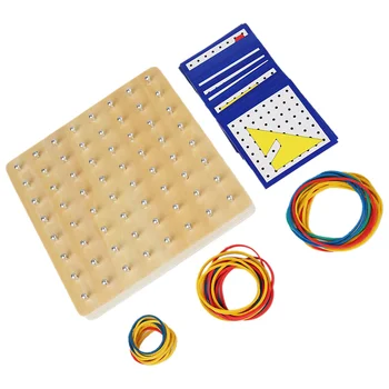 Математическая Доска Для ногтей Инструменты для дошкольного образования Geoboard Plate Puzzle Развивающая Игрушка Деревянный детский Реквизит Для раннего обучения