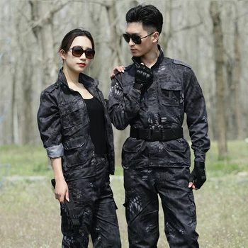 Уличный мужской камуфляжный боевой тактический комплект куртки, мужская военная форма, боевой маскировочный костюм, Армейский охотничий походный тренировочный костюм