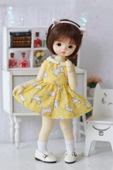 Одежда bjd Подходит для 1/6 yosd 6-точечное платье с рисунком котенка желтое платье аксессуары для кукол bjd