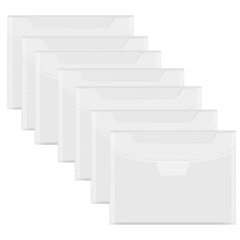 80 Шт Прозрачная сумка для хранения штампов и штампов, закрывающийся карман для хранения, большой конверт-футляр для бумажной открытки для скрапбукинга 