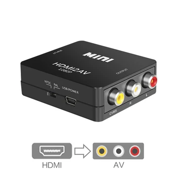 Адаптер масштабирования HDMI-AV HD с видеокабелем Конвертер HDMI-RCA AV/CVSB L/R 1080P HDMI2AV Поддержка HDTV ПК PS3/4 видеомагнитофона DVD